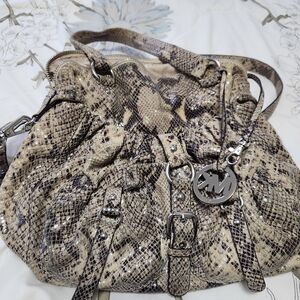 Michael Kors Snake Print Bag - Brown and Black